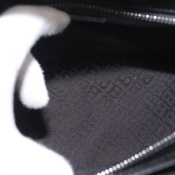 BALLY Hand Bag Leather Black Silver Auth 161058
