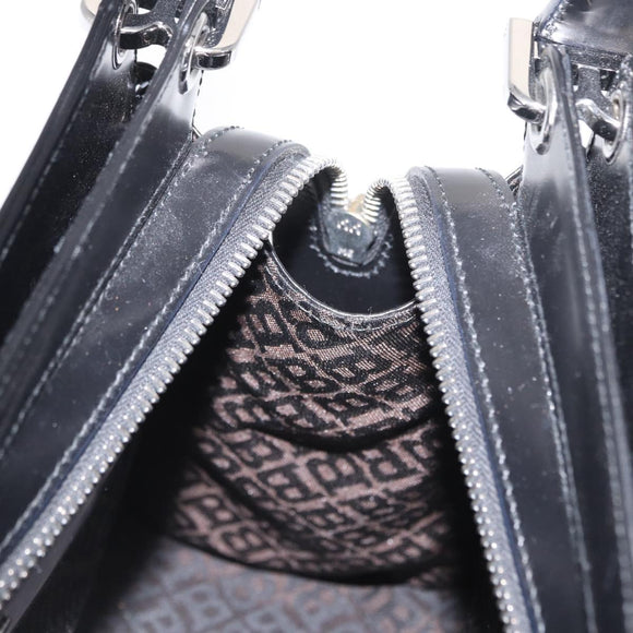 BALLY Hand Bag Leather Black Silver Auth 161058