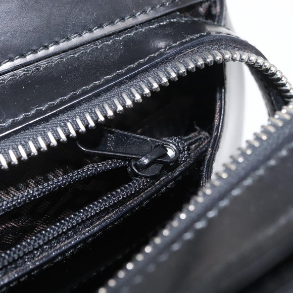 BALLY Hand Bag Leather Black Silver Auth 161058