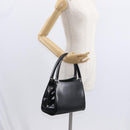 BALLY Hand Bag Leather Black Silver Auth 161058-22