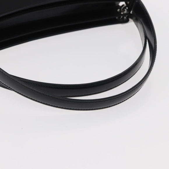 BALLY Hand Bag Leather Black Silver Auth 161058