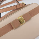 Salvatore Ferragamo Vala Hand Bag Leather 2way Pink Gold Auth 161059-18