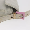 FENDI Mamma Baguette Hand Bag cotton Gray Silver Auth 161060-8