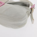 FENDI Mamma Baguette Hand Bag cotton Gray Silver Auth 161060-17