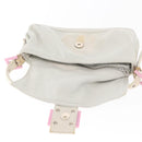FENDI Mamma Baguette Hand Bag cotton Gray Silver Auth 161060-22