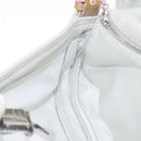 FENDI Mamma Baguette Hand Bag cotton Gray Silver Auth 161060-24