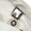 FENDI Mamma Baguette Hand Bag cotton Gray Silver Auth 161060-32