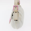 FENDI Mamma Baguette Hand Bag cotton Gray Silver Auth 161060-4