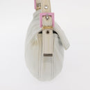 FENDI Mamma Baguette Hand Bag cotton Gray Silver Auth 161060-5