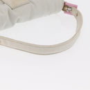 FENDI Mamma Baguette Hand Bag cotton Gray Silver Auth 161060-7