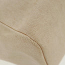 HERMES Her bag Hand Bag Canvas Leather 2way Beige Silver Auth 161063V-18