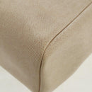 HERMES Her bag Hand Bag Canvas Leather 2way Beige Silver Auth 161063V-21