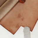 HERMES Her bag Hand Bag Canvas Leather 2way Beige Silver Auth 161063V-25