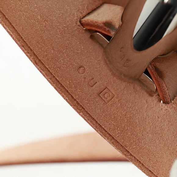 HERMES Her bag Hand Bag Canvas Leather 2way Beige Silver Auth 161063V