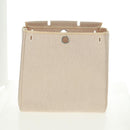 HERMES Her bag Hand Bag Canvas Leather 2way Beige Silver Auth 161063V-30