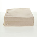 HERMES Her bag Hand Bag Canvas Leather 2way Beige Silver Auth 161063V-32