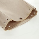 HERMES Her bag Hand Bag Canvas Leather 2way Beige Silver Auth 161063V-34