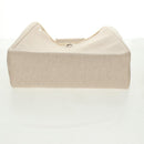 HERMES Her bag Hand Bag Canvas Leather 2way Beige Silver Auth 161063V-35