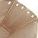 HERMES Her bag Hand Bag Canvas Leather 2way Beige Silver Auth 161063V-38