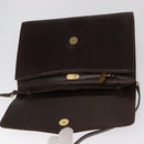 GUCCI Shoulder Bag Leather Dark Brown Gold 406 004 2008 Auth 161069-10