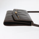 GUCCI Shoulder Bag Leather Dark Brown Gold 406 004 2008 Auth 161069-3