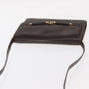 GUCCI Shoulder Bag Leather Dark Brown Gold 406 004 2008 Auth 161069-6