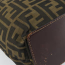 FENDI Zucca Canvas Hand Bag Black Brown Auth 161080-14