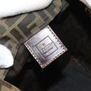 FENDI Zucca Canvas Hand Bag Black Brown Auth 161080-10