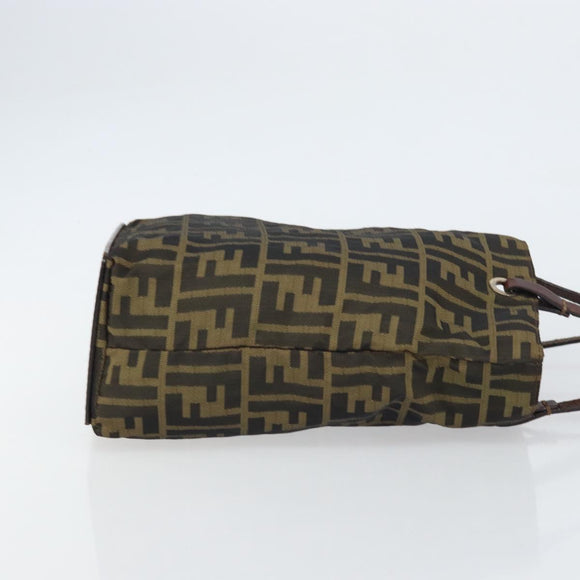 FENDI Zucca Canvas Hand Bag Black Brown Auth 161080