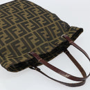 FENDI Zucca Canvas Hand Bag Black Brown Auth 161080-6