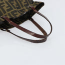 FENDI Zucca Canvas Hand Bag Black Brown Auth 161080-7