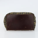 FENDI Zucca Canvas Hand Bag Black Brown Auth 161080-5