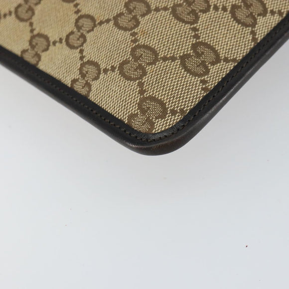 GUCCI GG Canvas Shoulder Bag Beige Silver 019 0348 Auth 161082