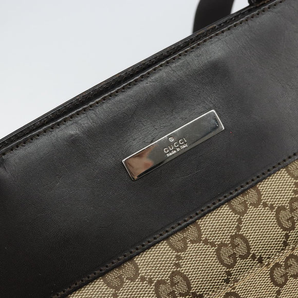 GUCCI GG Canvas Shoulder Bag Beige Silver 019 0348 Auth 161082