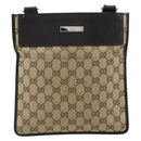 GUCCI GG Canvas Shoulder Bag Beige Silver 019 0348 Auth 161082-13