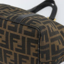 FENDI Zucca Canvas Hand Bag Black Brown Auth 161083-10