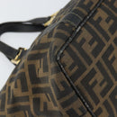 FENDI Zucca Canvas Hand Bag Black Brown Auth 161083-13