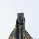FENDI Zucca Canvas Hand Bag Black Brown Auth 161083-14