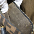 FENDI Zucca Canvas Hand Bag Black Brown Auth 161083-20