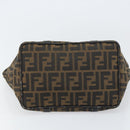 FENDI Zucca Canvas Hand Bag Black Brown Auth 161083-9