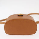 LOEWE Vanity Hand Bag Leather 2way Brown Gold Auth 161089-5