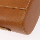 LOEWE Vanity Hand Bag Leather 2way Brown Gold Auth 161089-17