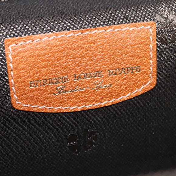 LOEWE Vanity Hand Bag Leather 2way Brown Gold Auth 161089