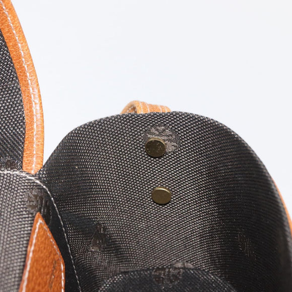 LOEWE Vanity Hand Bag Leather 2way Brown Gold Auth 161089