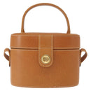 LOEWE Vanity Hand Bag Leather 2way Brown Gold Auth 161089-13