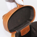 LOEWE Vanity Hand Bag Leather 2way Brown Gold Auth 161089-11