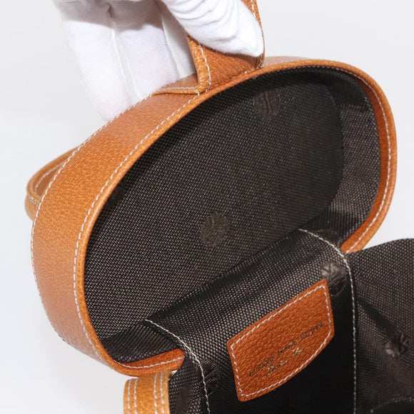 LOEWE Vanity Hand Bag Leather 2way Brown Gold Auth 161089