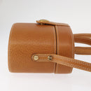 LOEWE Vanity Hand Bag Leather 2way Brown Gold Auth 161089-3