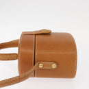 LOEWE Vanity Hand Bag Leather 2way Brown Gold Auth 161089-4