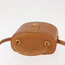LOEWE Vanity Hand Bag Leather 2way Brown Gold Auth 161089-6